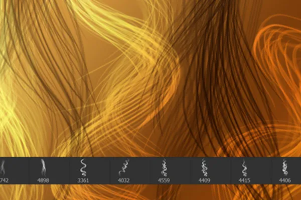 Haare zeichnen – 10 Pinsel mit Strähnen für Photoshop und Co (Version 05)