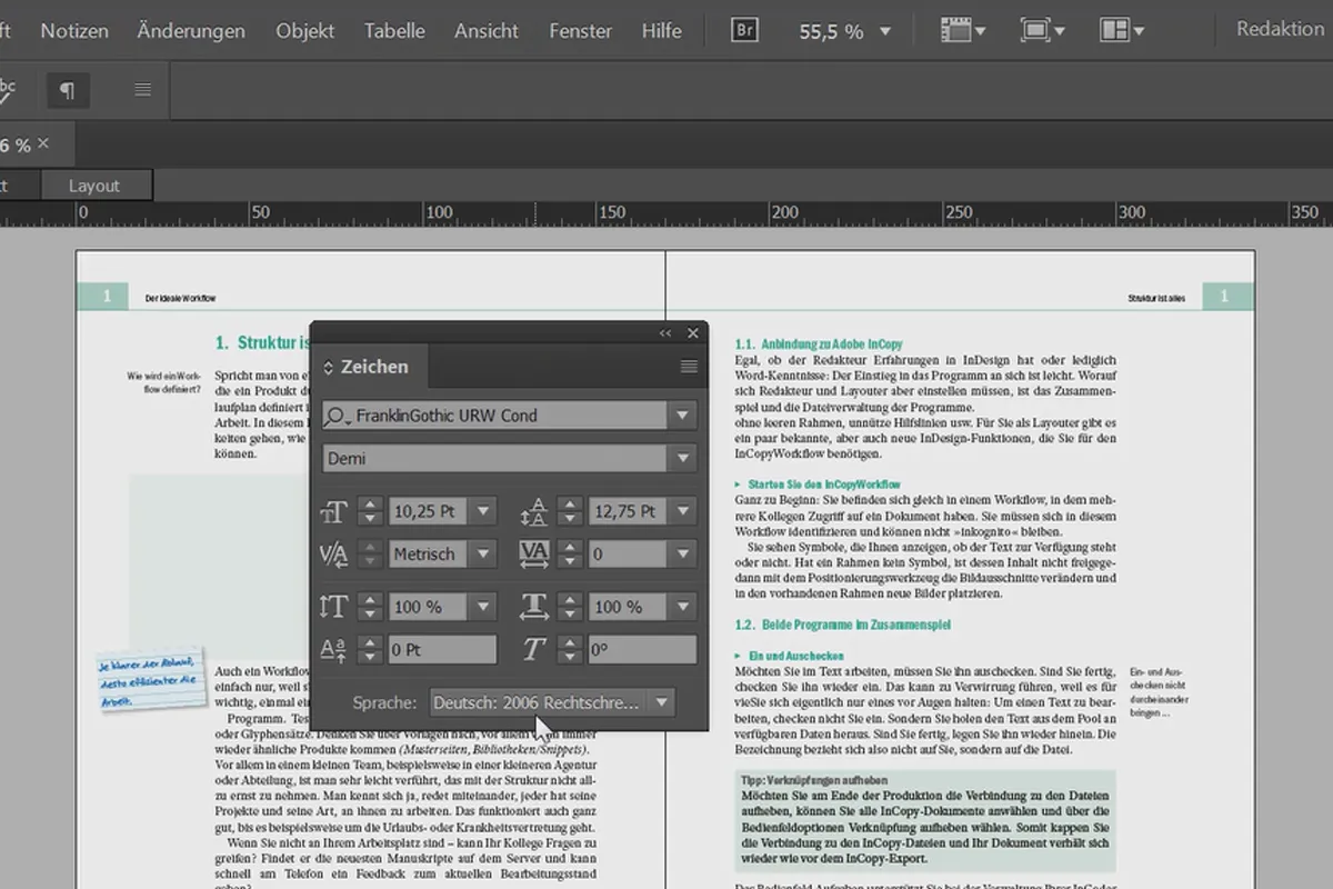 Adobe InCopy CC für Redakteure – 4.1 Arbeitsbereiche und Bedienfelder