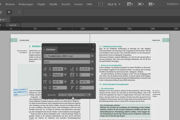 Adobe InCopy CC für Redakteure – 4.1 Arbeitsbereiche und Bedienfelder