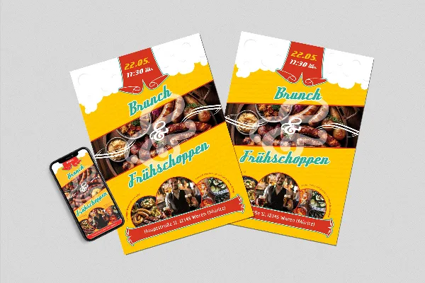 Flyer-sjabloon voor Pasen - Versie 1 - Brunch en aperitief.