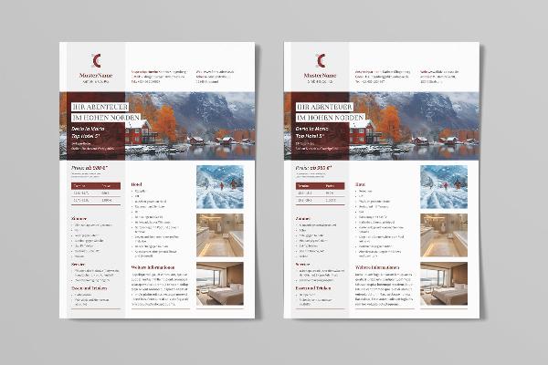 Flyer templates for travel agencies for hanging up and for shop window advertising - Variant 5