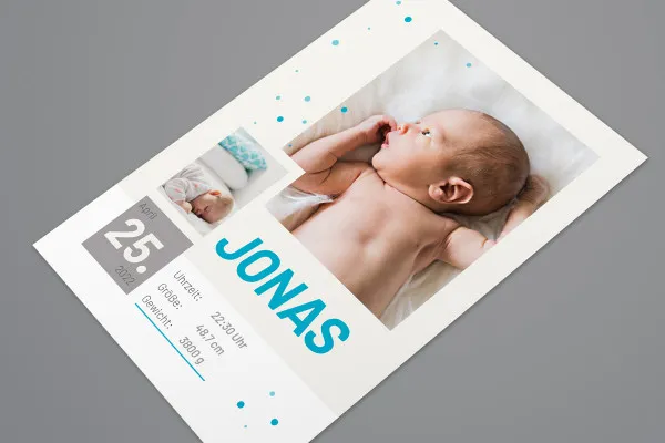 Birth card template (portrait format): Dream worlds