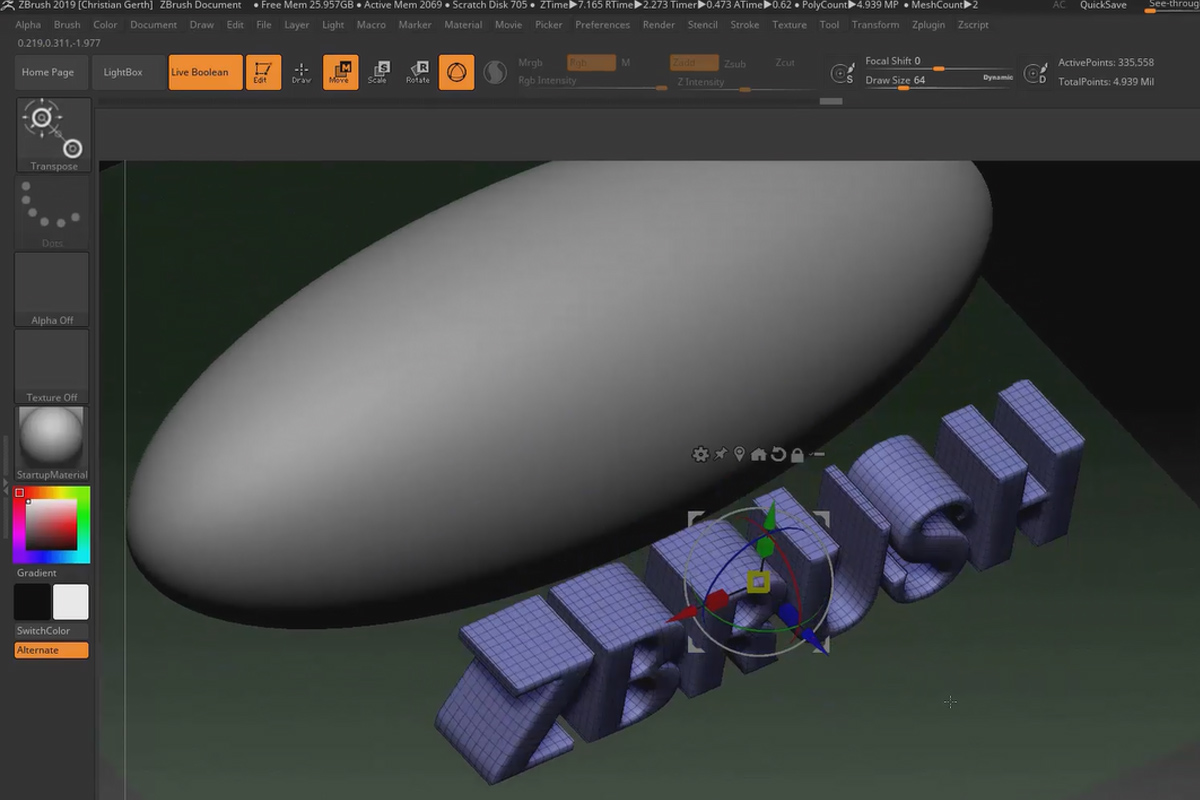 ZBrush 2019 - Güncelleme için Video Eğitimi: 5 | ZPlugin: Intersection Masker