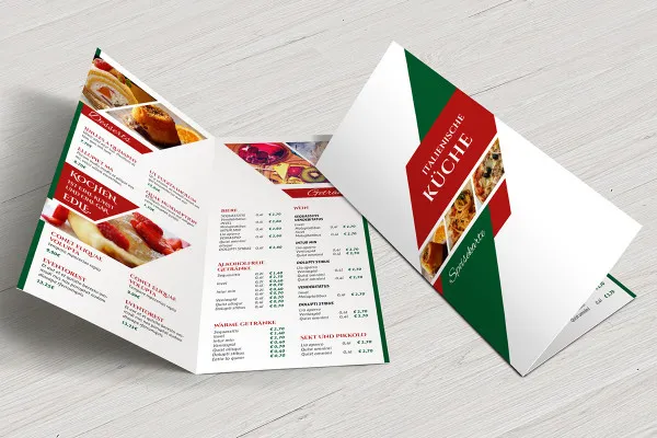 Зразки меню для дизайнерів та гастрономів - італійська кухня.