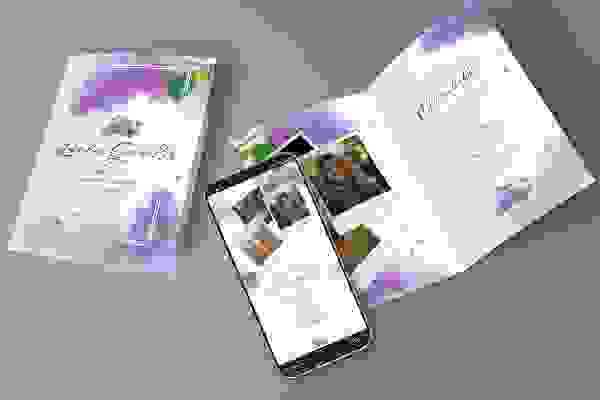 Mal Vorlage for bursdagskort "Polaroid": Blomstrende hilsener med plass til bilder