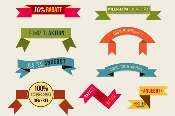 Illustrazioni per pubblicità, banner e siti web - 06 - Nastri e fiocchi