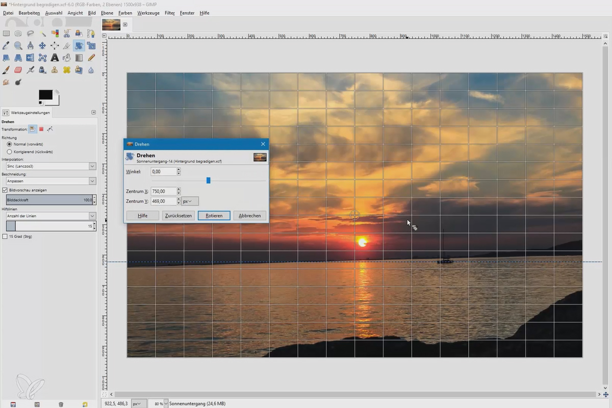 Bildbearbeitung mit GIMP: das Praxis-Tutorial – 6 Horizont begradigen