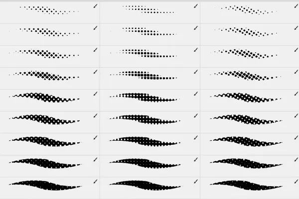 Pinsel für Halbtonraster-Effekte in Photoshop: Punkte