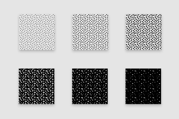 Halftone Patterns - Photoshop patterns for halftone grids: dots distributed regularly