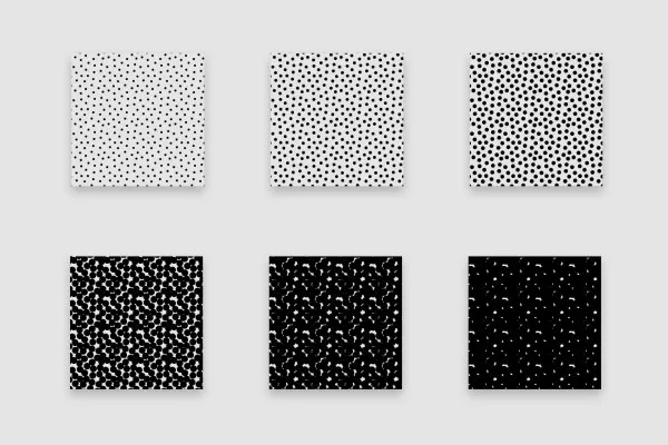Halftone Patterns - Photoshop patterns for halftone grids: dots distributed regularly