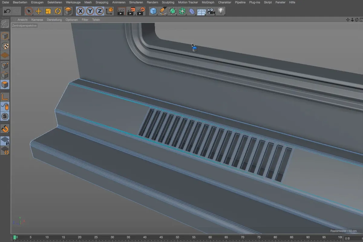 Praxis in Cinema 4D – Modellieren und Beleuchten einer Raumstation: 06 Bodenleiste