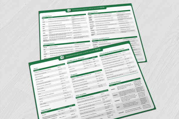 Microsoft Excel-Referenzkarte