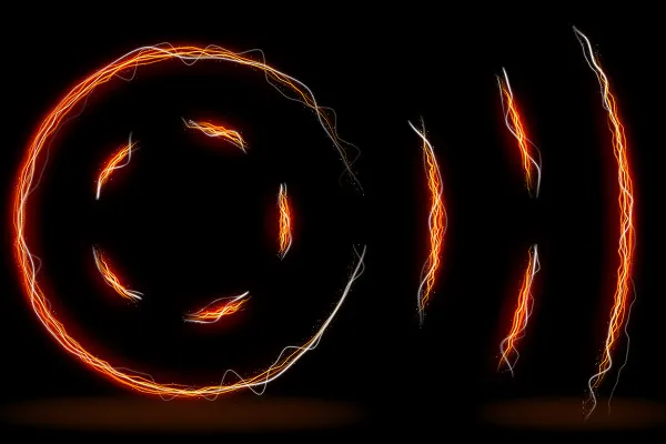 Glowing Light Trails for Photoshop and Affinity Photo - arc-shaped light trails