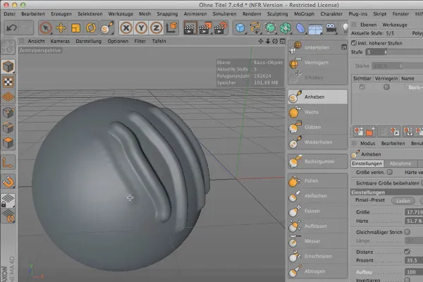 Sculpting in CINEMA 4D - Grundlagen: Teil 06 - Gleichmäßig