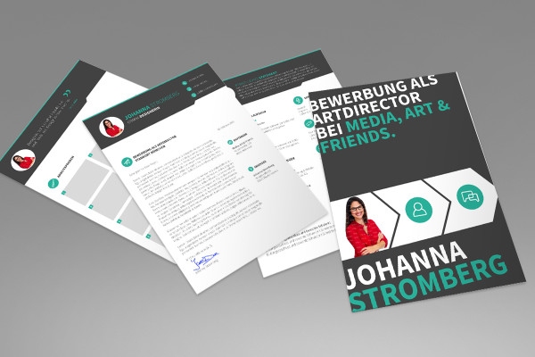 Graphic designer" application template for InDesign, Microsoft Word and CorelDRAW