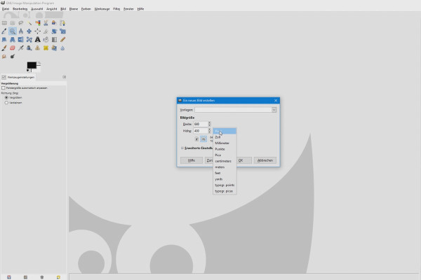 Image editing with GIMP: the tutorial for beginners - 6 Creating and setting up a GIMP document