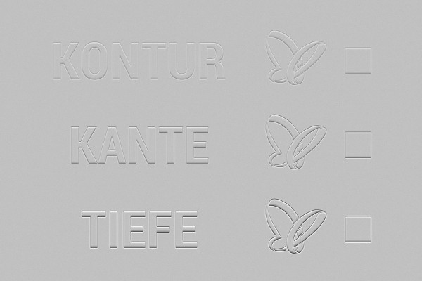 Photoshop-Stile für transparente Relief-Effekte: geprägte Kontur