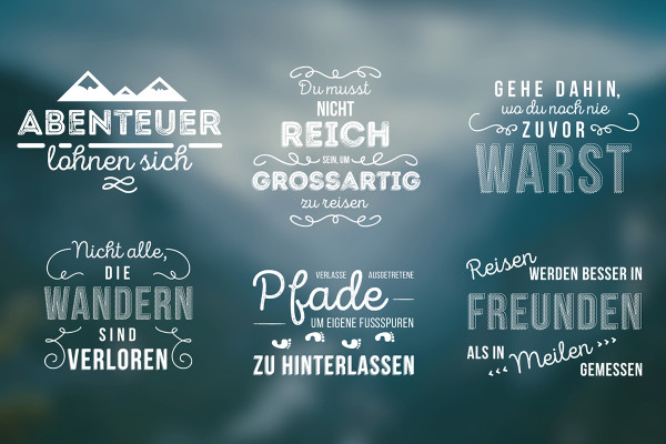 Kalligrafisches Typografiepaket – voll editierbare Vorlagen – Abenteuer