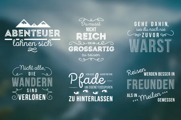 Pakiet typografii kalligraficznej - w pełni edytowalne szablony - Przygoda