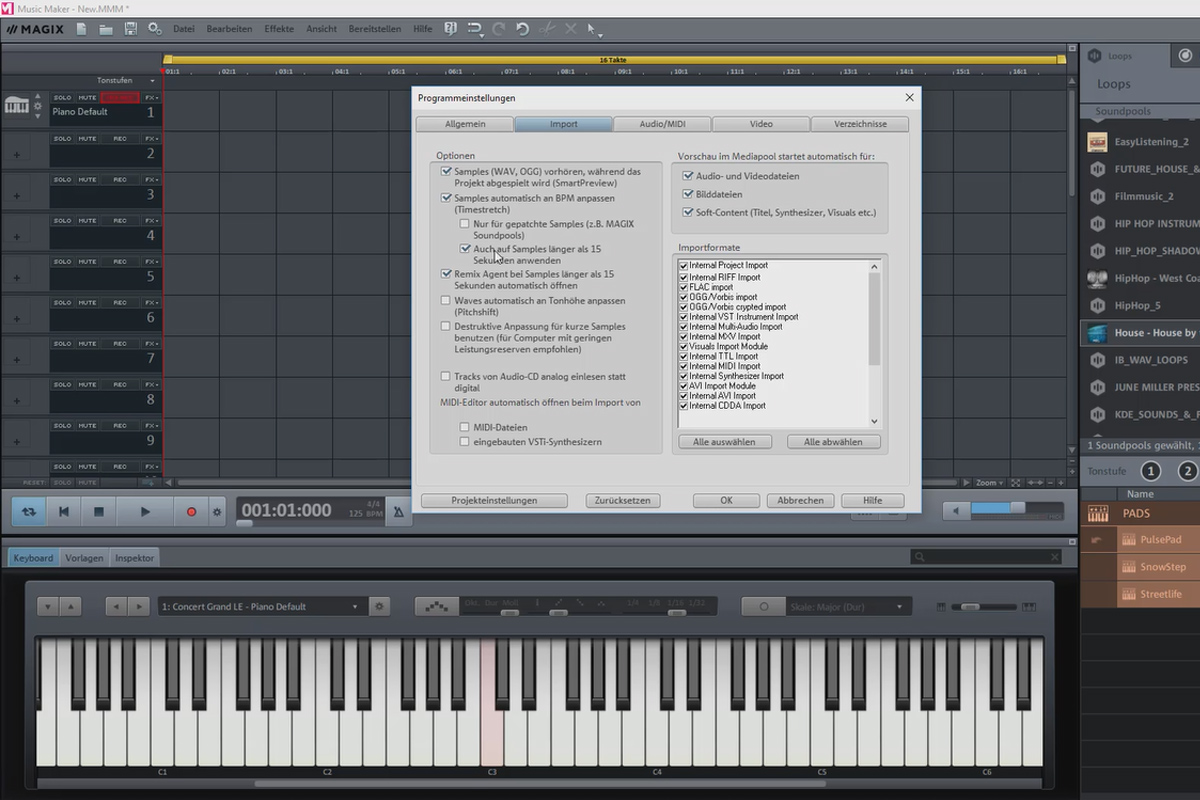 Magix Music Maker ile kendi müziğinizi oluşturun: 06 | Programdaki seçenekler ve ayarlar (3/5)