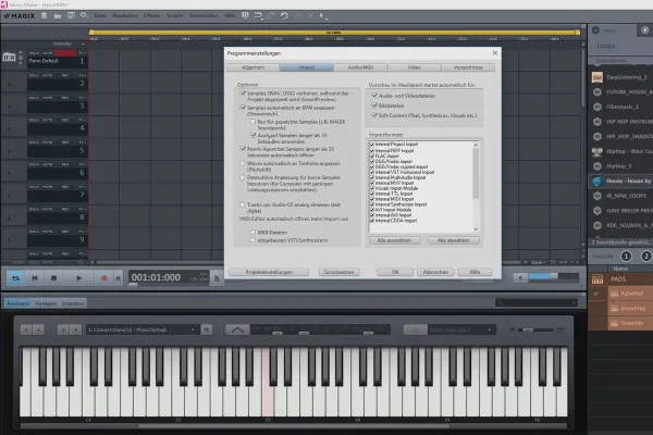 Magix Music Maker를 사용하여 자체 음악을 만들기: 06 | 프로그램 내의 옵션 및 설정 (3/5)