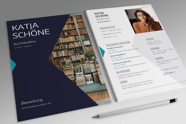 Bewerbungsvorlage Ausbildung für Schüler/-innen in Dunkelblau