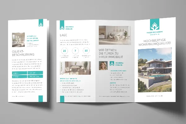 Elegantní leták pro realitní firmy a architektonické kanceláře