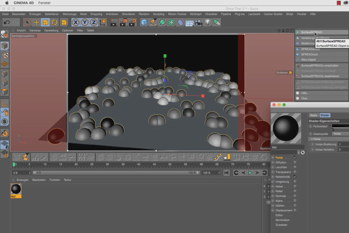 Løvværk til Cinema 4D: Introduktion til SurfaceSPREAD del 4