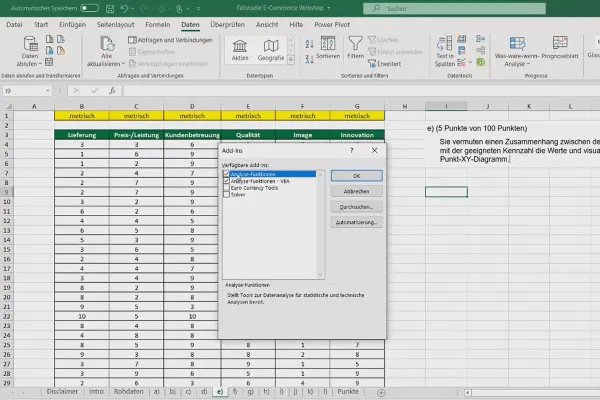Statistik in Excel am Fallbeispiel einer Umfrage: 2.5 Korrelationsanalyse