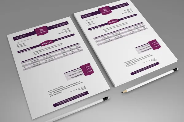 Invoice templates for business, trade and services - Template 06