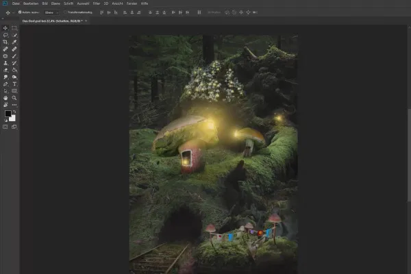 Σύνθεση στο Photoshop: το χωριό - 7 Ζωγραφίζοντας με φως και σκιές.