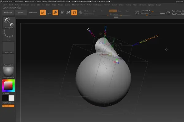 ZBrush 2018 und 4R8 – Video-Training zu den Updates: 4.2 Deformer: Project Primitive