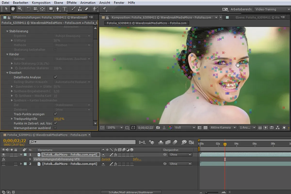 Neues in der Creative Cloud: After Effects CC (bis 2015) – Verkrümmungsstabilisierung VFX