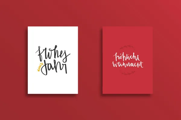 Festliche Handlettering-Vorlagen: 07 | "Frohes neues Jahr" und "Fröhliche Weihnacht"