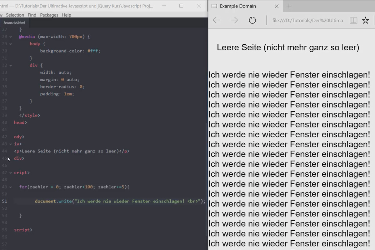 Den ultimata träningen för JavaScript och jQuery - 1.7 For-loop