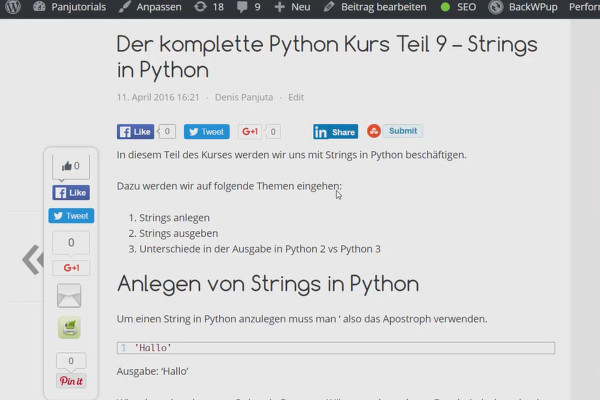 Programmation Python pour débutants - 07 chaînes