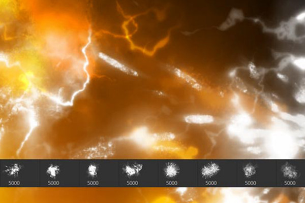 Halloween images as Photoshop brushes: Glowing sparks