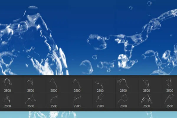 Pinsel-Set Wasserbilder, Wasserspritzer, Wassertropfen: Brushes für Photoshop, GIMP & Co 7