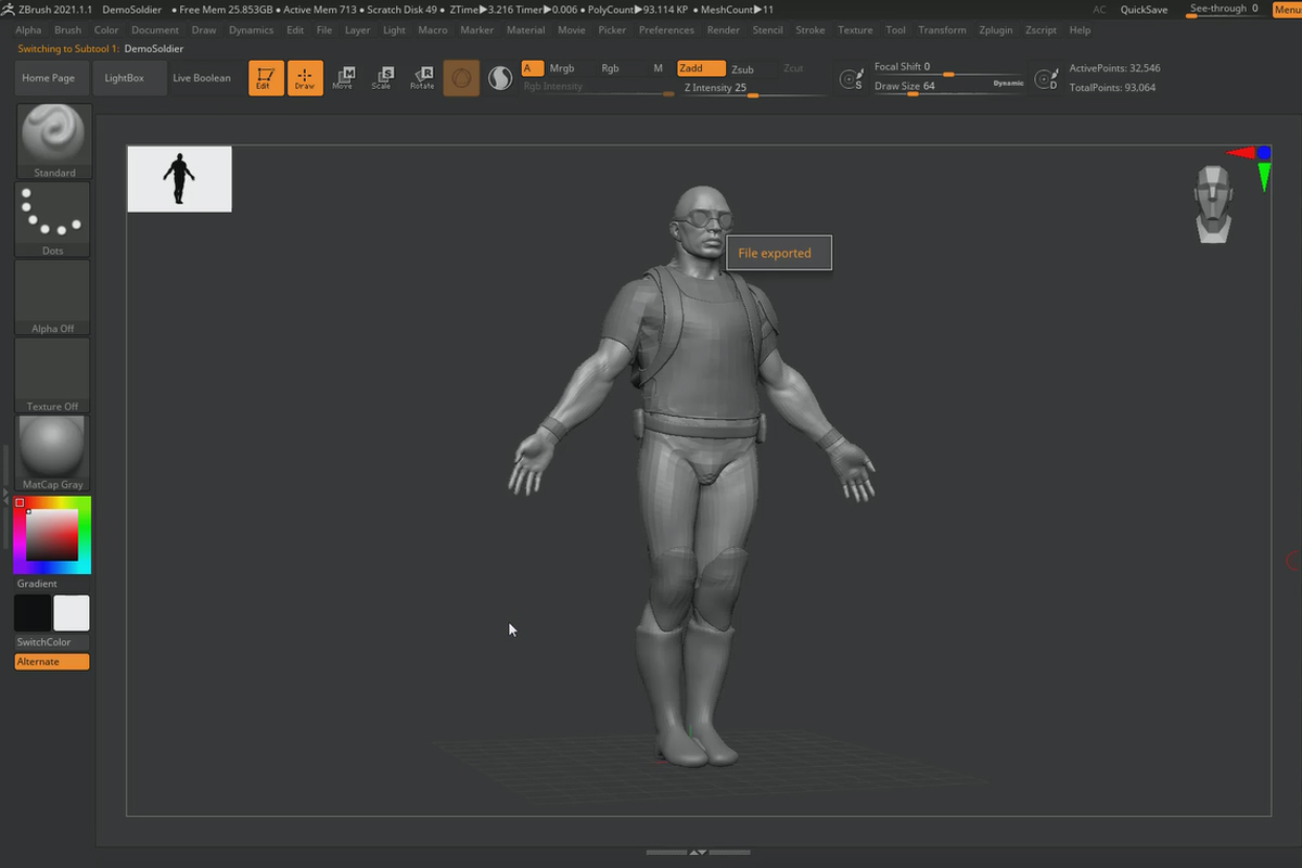 ZBrush 2020 - Video-ohjaus päivityksiin: 7 | Tuonti/vienti