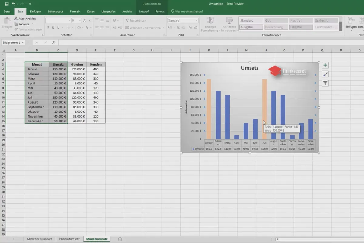 Excel-træning for mere effektivitet på kontoret: Kalender, organisationsdiagram og co - 2.6 Genanvendelige diagramskabeloner.