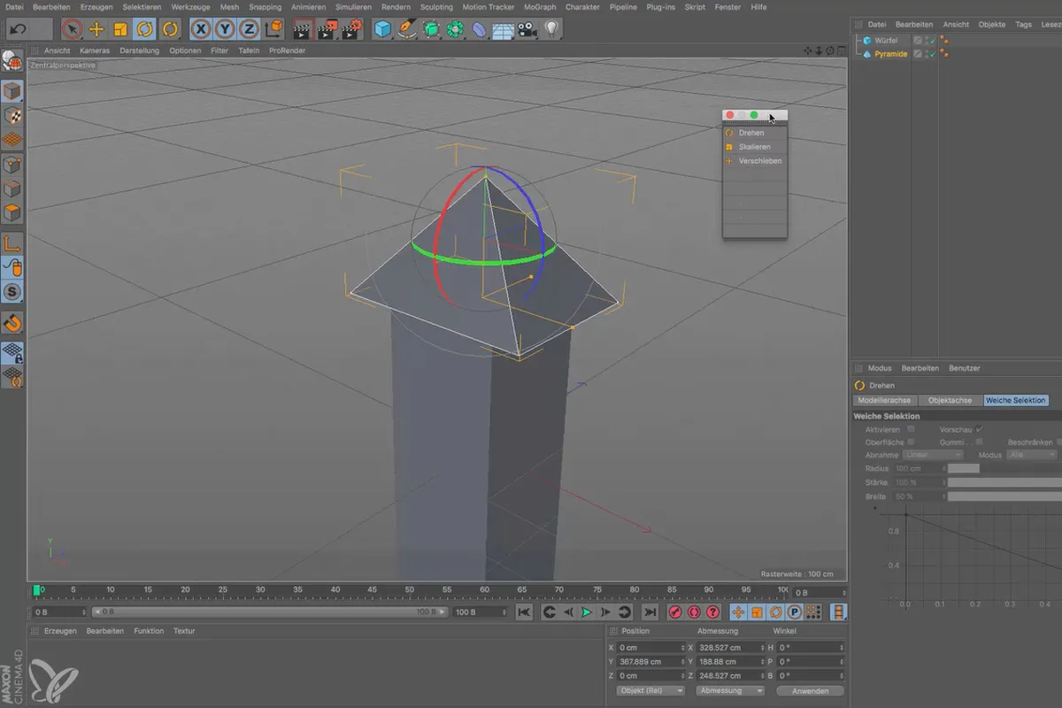 Cinema 4D 입문자를 위한 - 3D 실습: 1.7 이동/회전/크기 조정