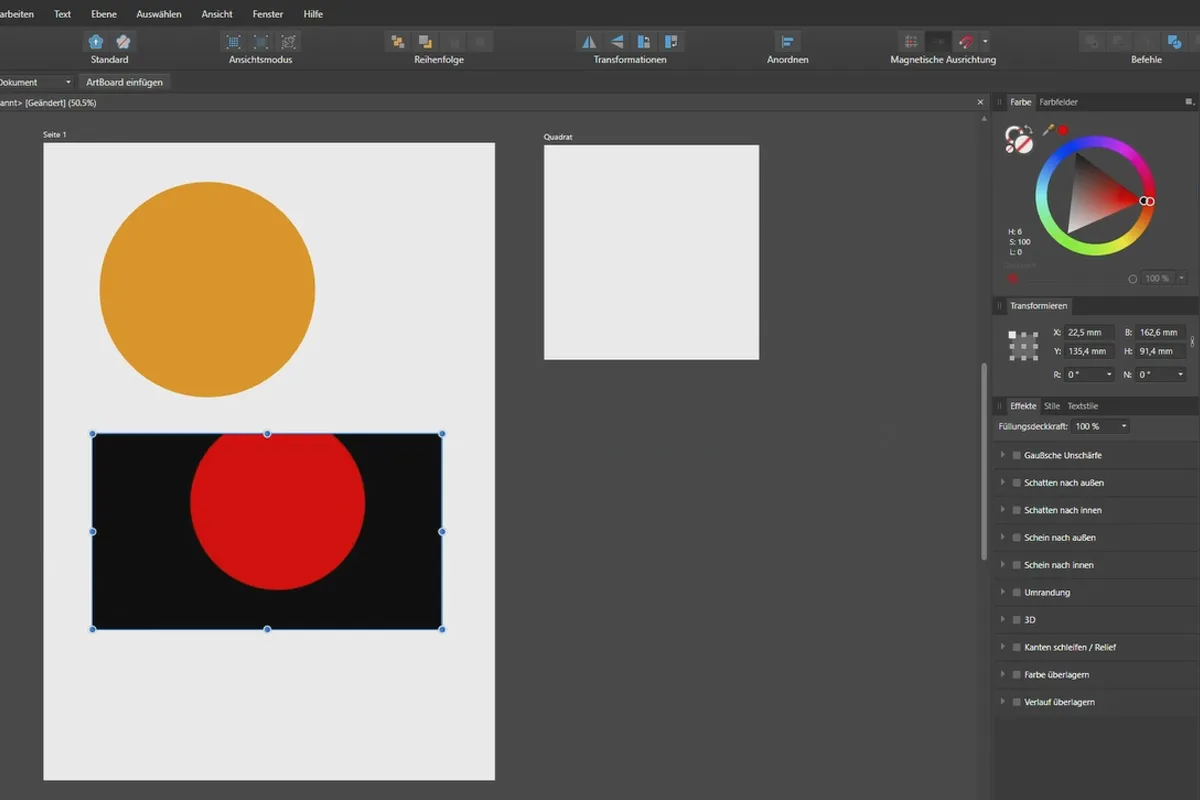 Affinity Designer-Tutorial – Grundlagen: 1.7 | Artboards einrichten