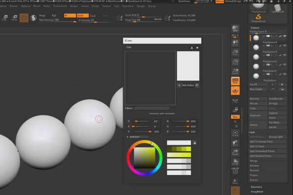 ZBrush 2019 – Videoutbildning för uppdatering: 6 | ZPlugin: ZColor