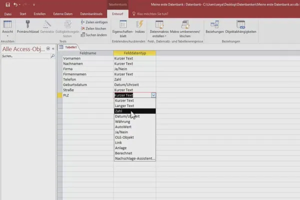 Lebih baik di Access: Jadilah pahlawan data - membuat tabel contoh 2.4