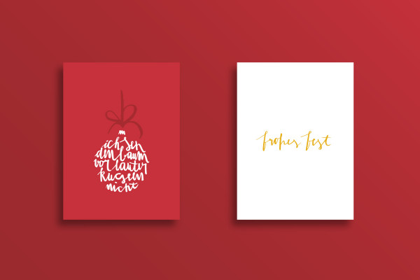 Festlige håndskriftsmaler: 01 | "God jul" og "Jeg ser ikke skogen for bare kuler