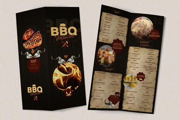 Modelli di menu per designer e ristoratori - Steakhouse.