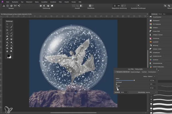Composición en Affinity Photo: Ángeles de Navidad - crea 7 nevadas