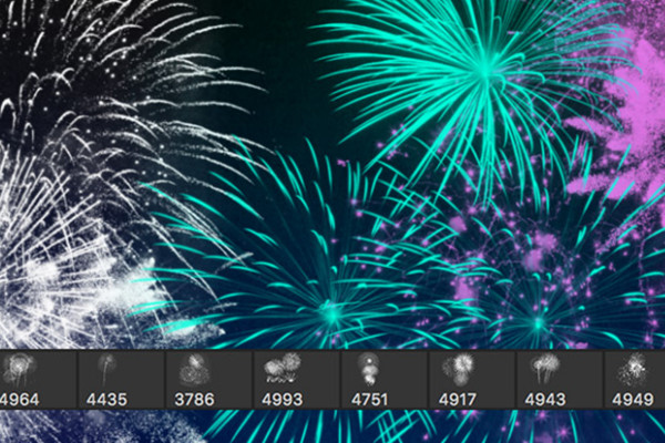 Pinceles "Fuegos artificiales" - Versión 6