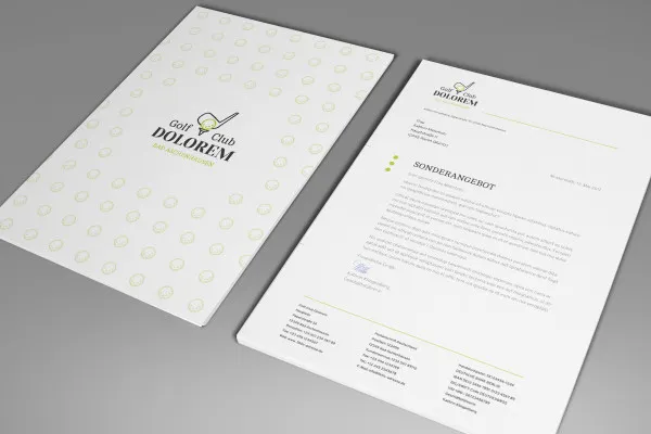 Letterhead, business stationery & letterhead template to print out: 6 Sport, Golf