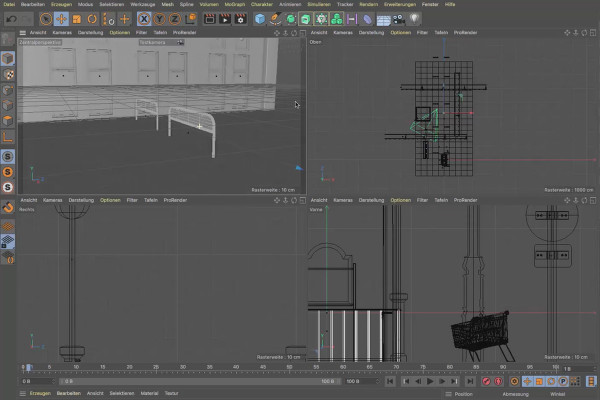 Cinema 4D-tutorial "Underground": 1.21 Sceneopbygning